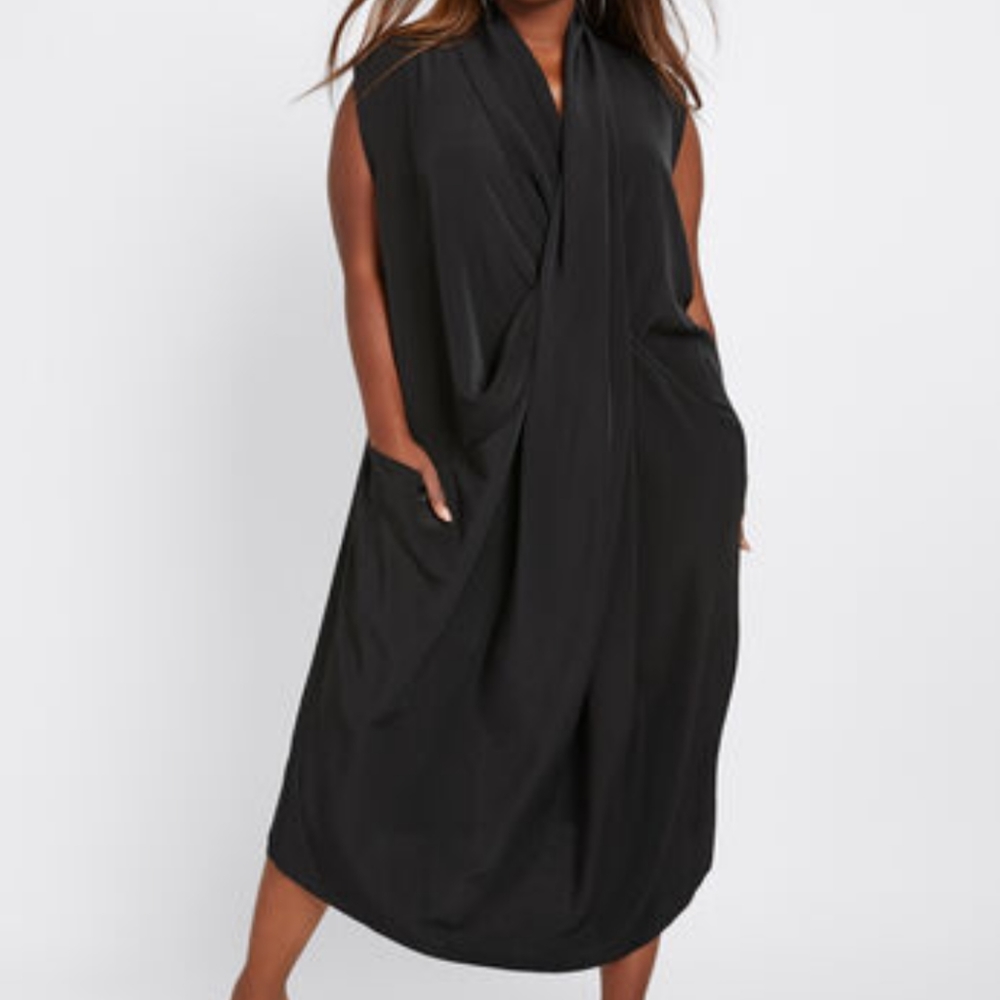 DubGee Cowl Neck Overlap Dress